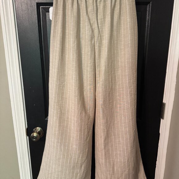 NWT Womens Altard State Wide Leg Linen Blend Drawstring Pants Cream White Medium - Picture 4 of 5